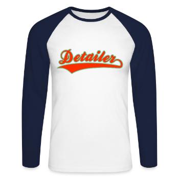 Auto Detailer Autoliebhaber Fahrzeug Aufbereiter - Unisex Baseballshirt langarm - Weiß/Navy - Vorne - Nik (191cm)