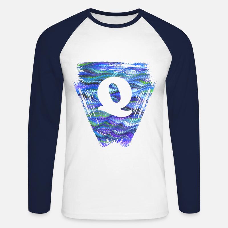 Triangle E 103 Q - Unisex Long Sleeve Baseball T-Shirt - white/navy