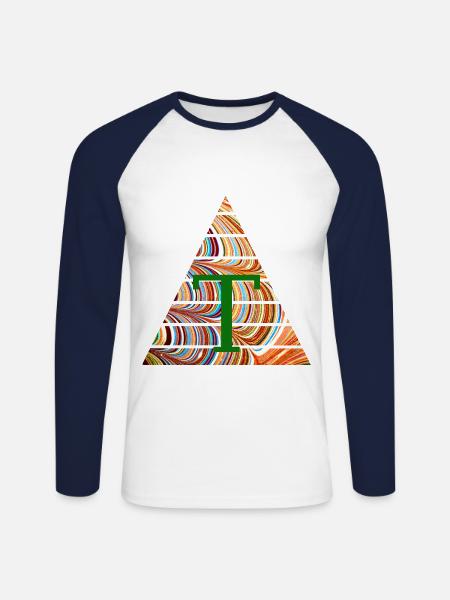 dreieck e 56 t - Unisex Baseballshirt langarm - Weiß/Navy