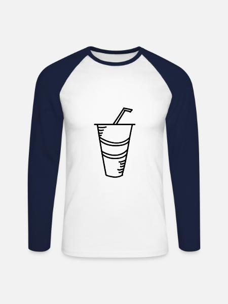 Milch Shake - Unisex Baseballshirt langarm - Weiß/Navy