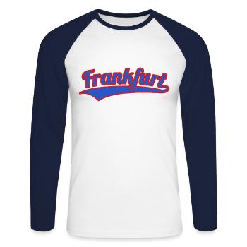 Frankfurt Germany Souvenir - Unisex Long Sleeve Baseball T-Shirt - white/navy - Front - Nik (191cm)