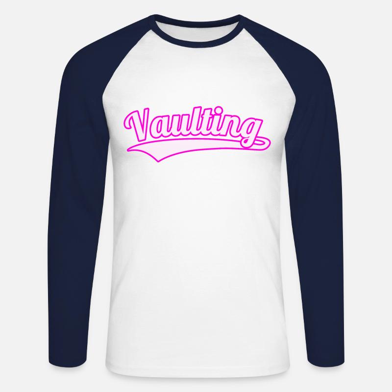 Vaulting Voltigieren Volti Team - Unisex Baseballshirt langarm - Weiß/Navy