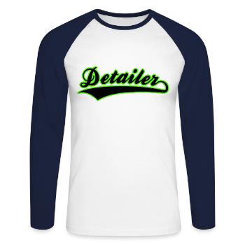 Auto Detailer Autoliebhaber Fahrzeug Aufbereiter - Unisex Baseballshirt langarm - Weiß/Navy - Vorne - Nik (191cm)