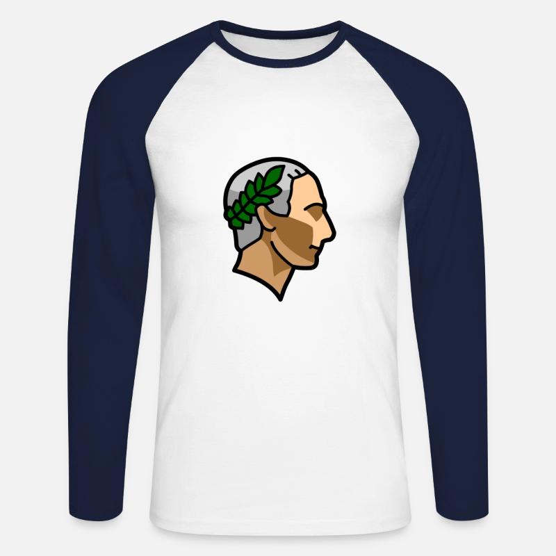 Random 012 Caesar - Unisex Long Sleeve Baseball T-Shirt - white/navy