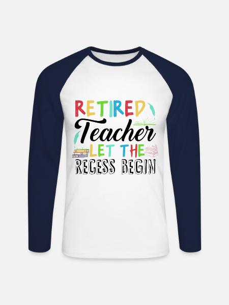 Retired teachers, retired teachers - Unisex Long Sleeve Baseball T-Shirt - white/navy