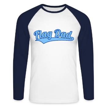 Flag Dad American Flag Football Flaggies Hommes - T-shirt baseball manches longues Homme - blanc/marine - Devant - Nik (191cm)