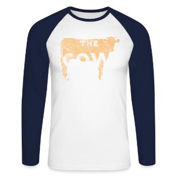 COW Whisperer Retro Vintage Gift For Farm Lover - Unisex Long Sleeve Baseball T-Shirt - white/navy - Front - Nik (191cm)