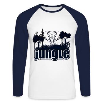 Safari Big Five - T-shirt baseball manches longues Homme - blanc/marine - Devant - Nik (191cm)