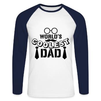 World best okay Daddy, Dad you're right Okay - Unisex Long Sleeve Baseball T-Shirt - white/navy - Front - Nik (191cm)