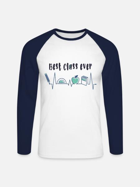 Best class ever - Unisex Long Sleeve Baseball T-Shirt - white/navy