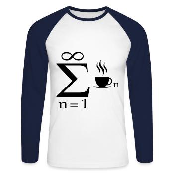 Mathematics engineer student gift joke coffee - Unisex Long Sleeve Baseball T-Shirt - white/navy - Front - Nik (191cm)
