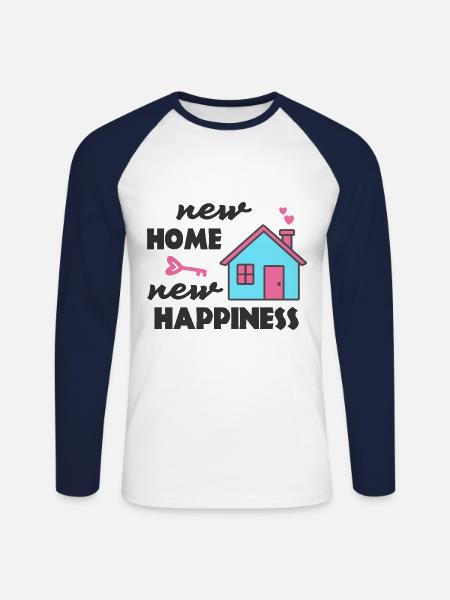 Housewarming party New Home New Happiness - Unisex Long Sleeve Baseball T-Shirt - white/navy