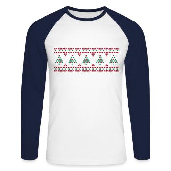 Christmas tree - Unisex Long Sleeve Baseball T-Shirt - white/navy - Front - Nik (191cm)