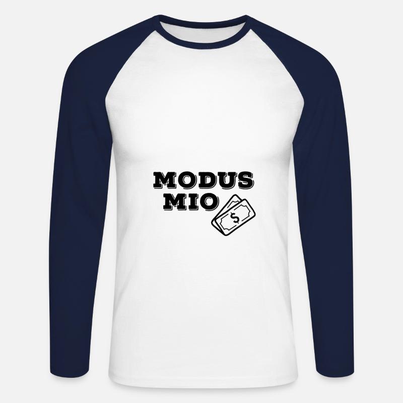 Modus Mio - Unisex Baseballshirt langarm - Weiß/Navy