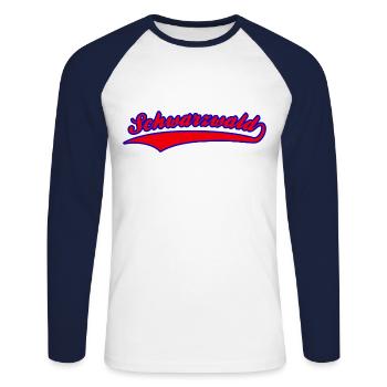 Schwarzwald Schwarzwälder Männer Frauen Kinder - Unisex Baseballshirt langarm - Weiß/Navy - Vorne - Nik (191cm)