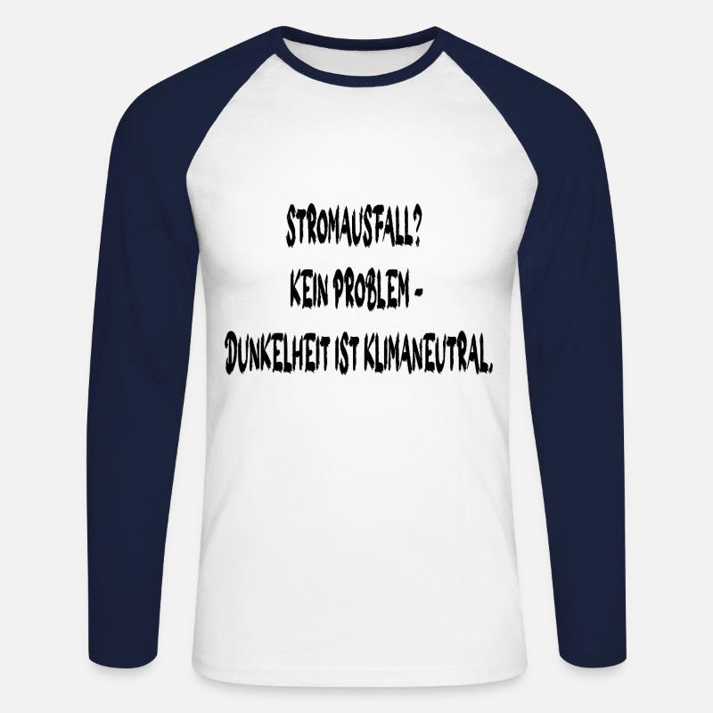 Stromausfall - Unisex Baseballshirt langarm - Weiß/Navy