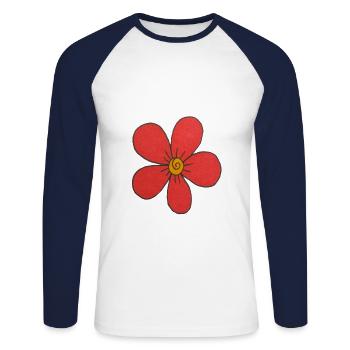 flower flower - Unisex Long Sleeve Baseball T-Shirt - white/navy - Front - Nik (191cm)