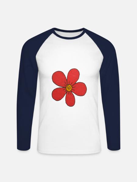 flower flower - Unisex Long Sleeve Baseball T-Shirt - white/navy