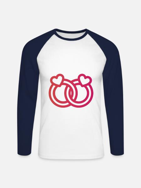 Ehering - Unisex Baseballshirt langarm - Weiß/Navy
