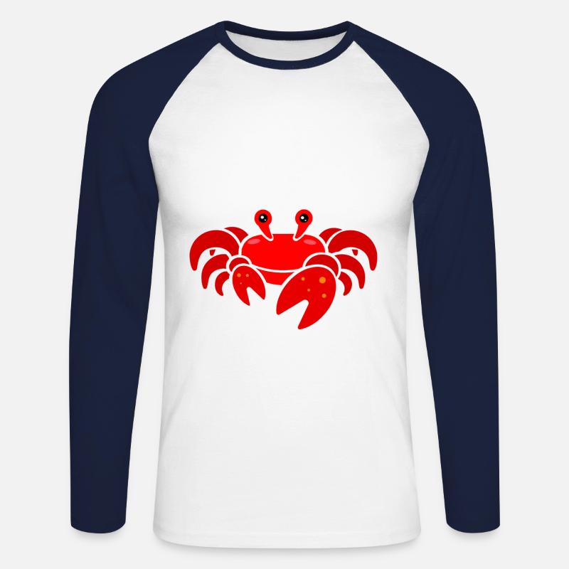 Krabbe - Unisex Baseballshirt langarm - Weiß/Navy