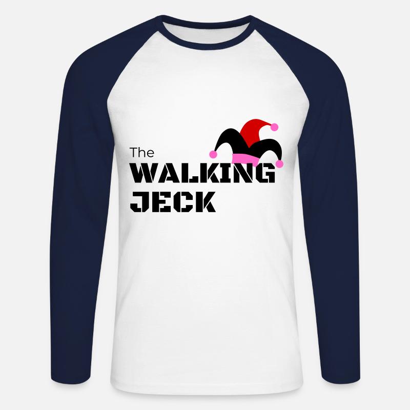 JECK JEAH - Unisex Baseballshirt langarm - Weiß/Navy