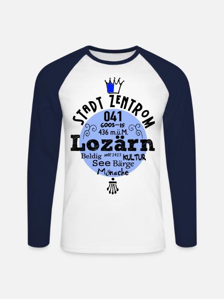 Lucerne Lozärn - Unisex Long Sleeve Baseball T-Shirt - white/navy