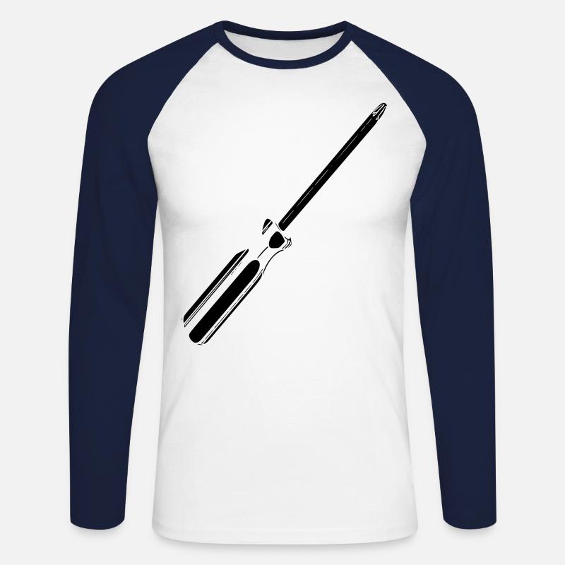Schraubendreher - Unisex Baseballshirt langarm - Weiß/Navy