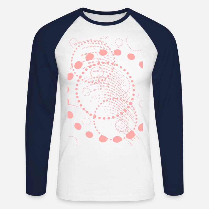 Creative abstract points - Unisex Long Sleeve Baseball T-Shirt - white/navy