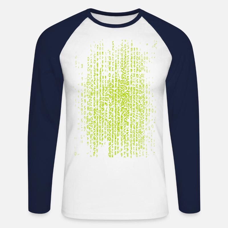 Matrix Vertikal - Unisex Baseballshirt langarm - Weiß/Navy