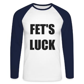 FETS CHANCE Des mots tordus Dire drôle - T-shirt baseball manches longues Homme - blanc/marine - Devant - Nik (191cm)