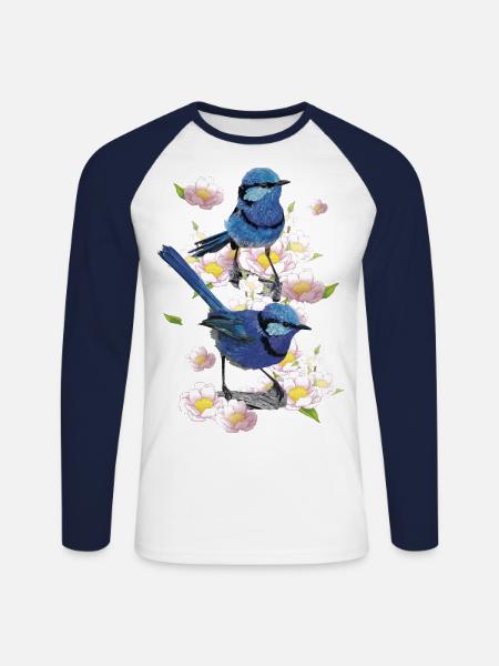 splendid maluro - Unisex Long Sleeve Baseball T-Shirt - white/navy