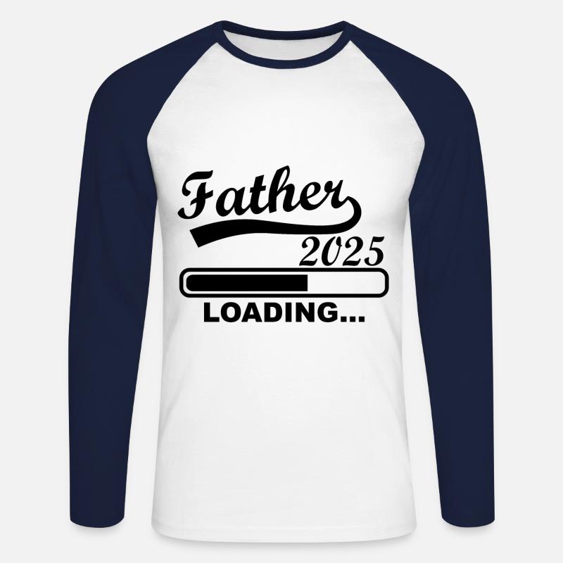 Father 2025 loading, I'm going to be dad in 2025 - Unisex Long Sleeve Baseball T-Shirt - white/navy