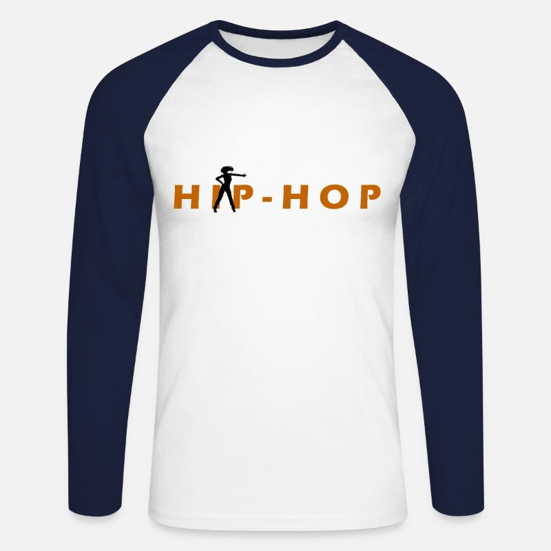 Hip-Hop Breakdance Rap Dancing - Unisex Long Sleeve Baseball T-Shirt - white/navy