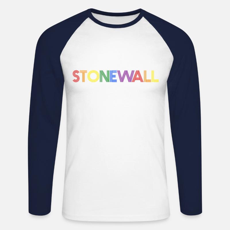 Rainbow Stonewall - Unisex Baseballshirt langarm - Weiß/Navy