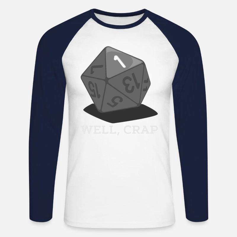 Jeu de table RPG RP W20 sur table DSA P & P - T-shirt baseball manches longues Homme - blanc/marine