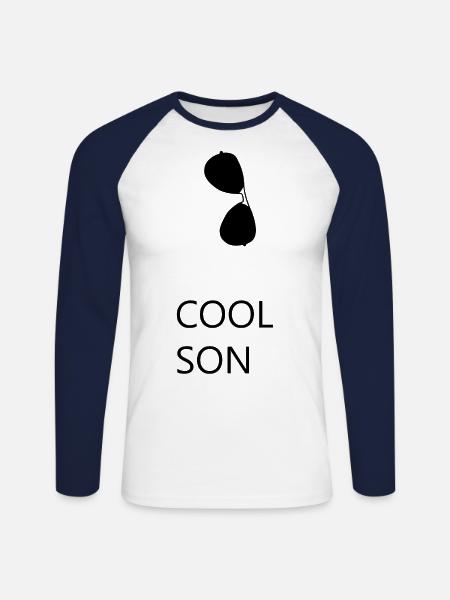 Cool Son - Unisex Baseballshirt langarm - Weiß/Navy