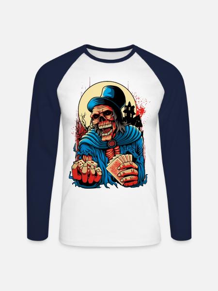 Helloween - Unisex Baseballshirt langarm - Weiß/Navy