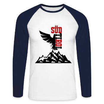 Südtirol Österreich als Geschenk und Idee Patriot - Unisex Baseballshirt langarm - Weiß/Navy - Vorne - Nik (191cm)