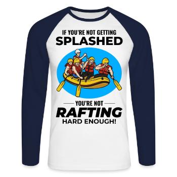 Rafting Team Floß Wildwasser Rafter Paddel Lustig - Unisex Baseballshirt langarm - Weiß/Navy - Vorne - Nik (191cm)