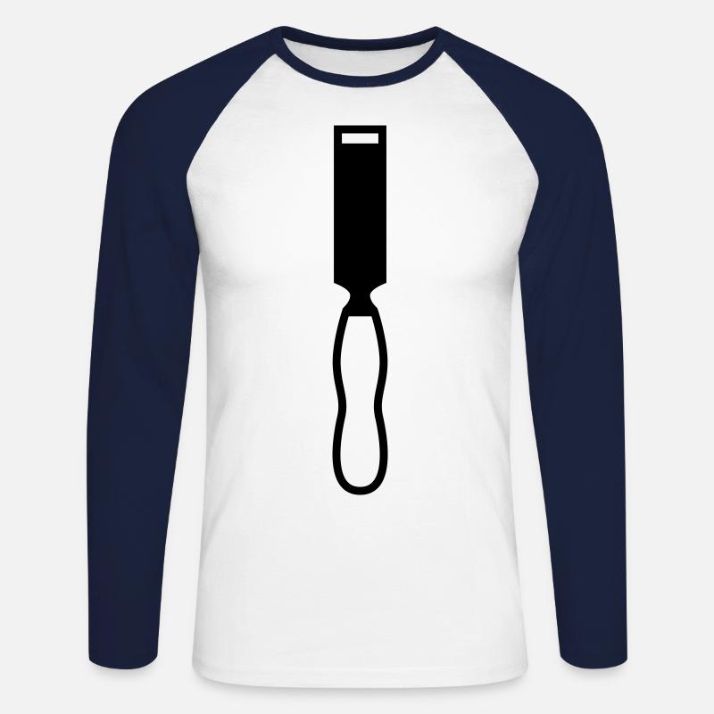 Chisel symbol - Unisex Long Sleeve Baseball T-Shirt - white/navy
