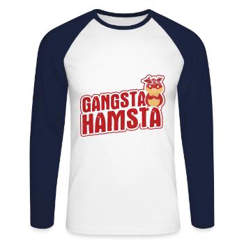 Nagetier Hamster - Unisex Baseballshirt langarm - Weiß/Navy - Vorne - Nik (191cm)