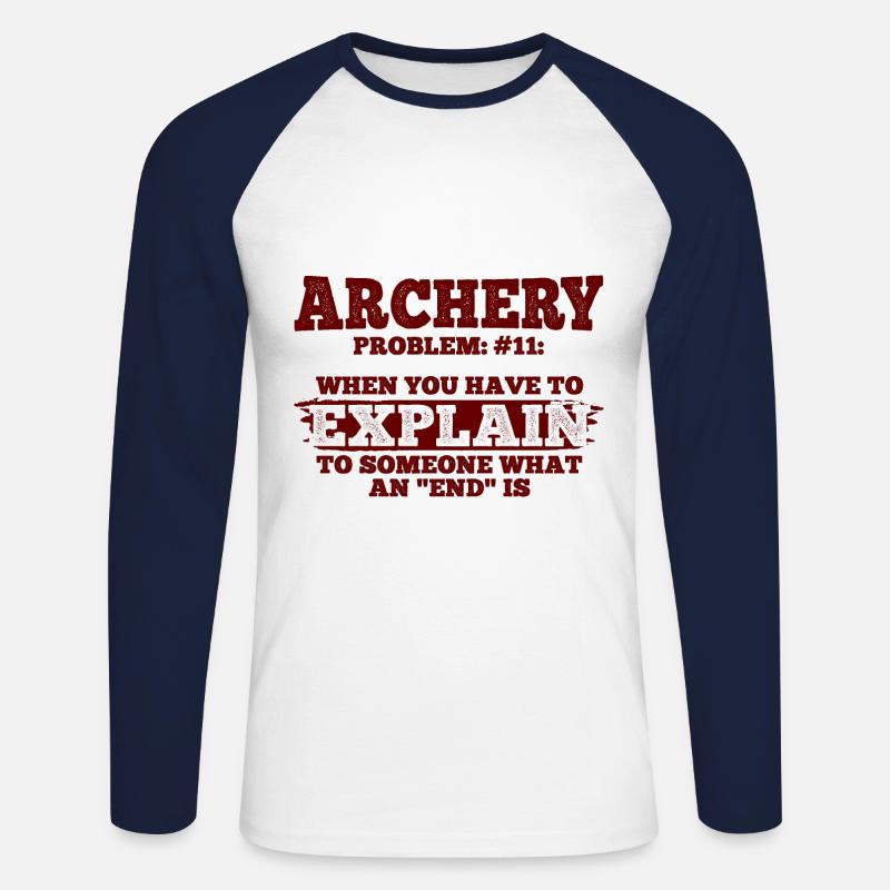Bogenschießen Archery - Unisex Baseballshirt langarm - Weiß/Navy