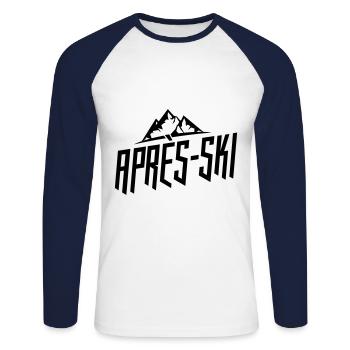 apres ski team - Unisex Long Sleeve Baseball T-Shirt - white/navy - Front - Nik (191cm)