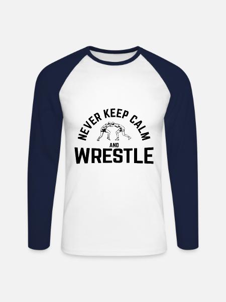 Grappling Martial Arts Wrestling - Unisex Baseballshirt langarm - Weiß/Navy