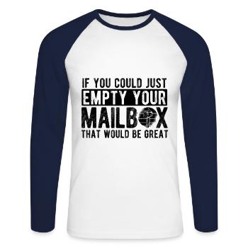 Briefträger Und Paket-Zusteller Für Postboten - Unisex Baseballshirt langarm - Weiß/Navy - Vorne - Nik (191cm)
