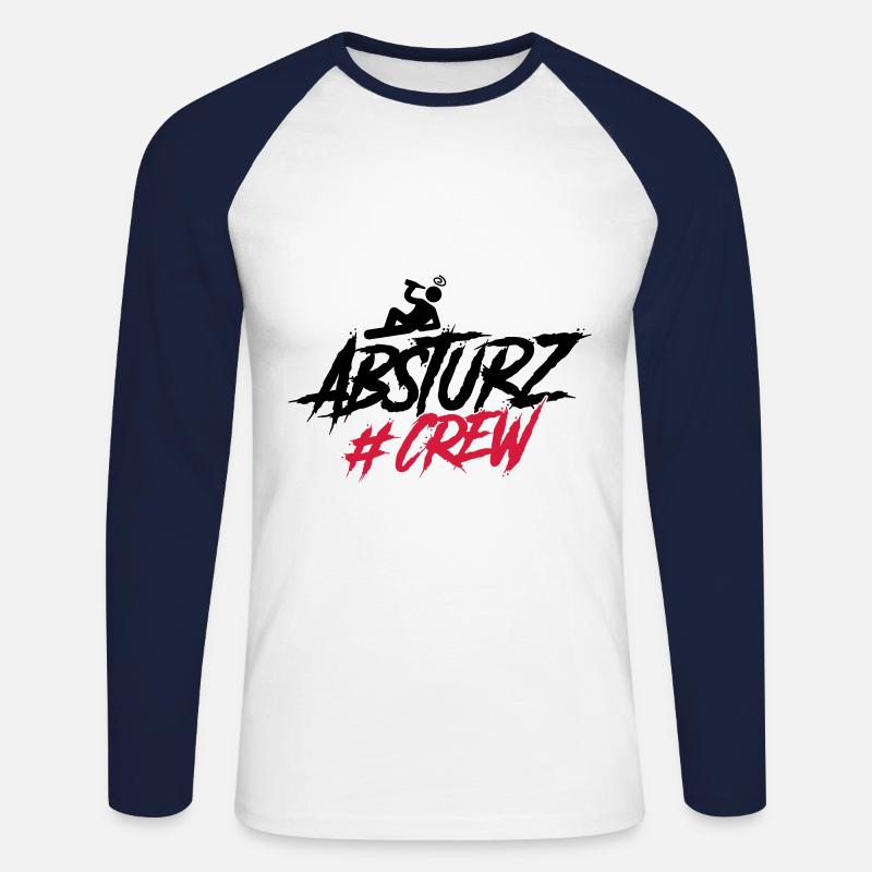 absturz crew - Unisex Baseballshirt langarm - Weiß/Navy