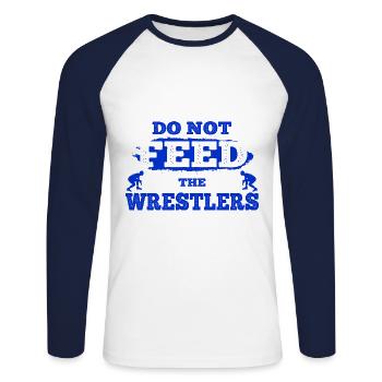Grappling Martial Arts Wrestling - Unisex Baseballshirt langarm - Weiß/Navy - Vorne - Nik (191cm)