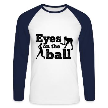 Tennisplatz Spruch Für Tennis - Unisex Baseballshirt langarm - Weiß/Navy - Vorne - Nik (191cm)