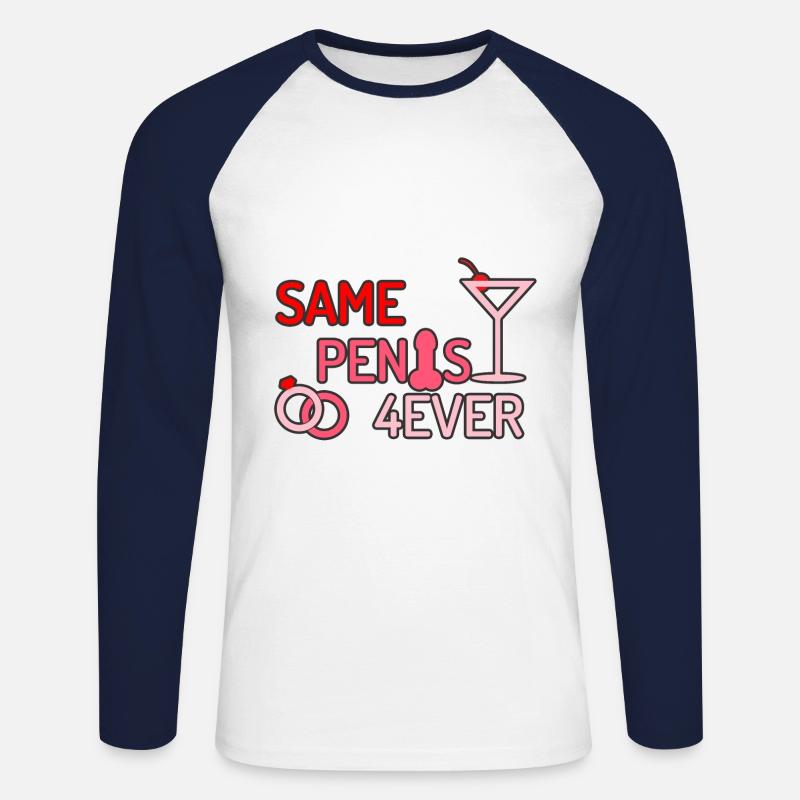 Stesso pene per sempre addio al celibato - Maglia da baseball a manica lunga da uomo - bianco/navy