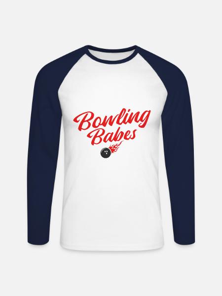 Bowling - Unisex Baseballshirt langarm - Weiß/Navy